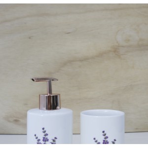 JOGO DE BANHEIRO DE PORCELANA COM 03 PEÇAS ESTAMPADO - 2475