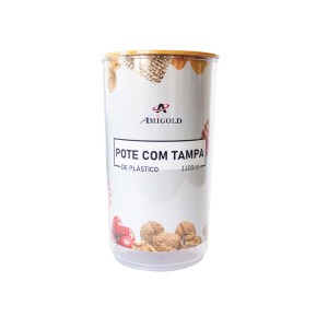 POTE HERMETICO COM TAMPA DE PLASTICO 1 LITRO E 100 ML - 2938