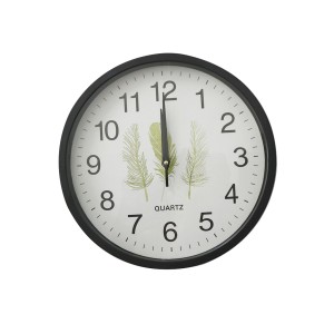 RELOGIO DE PAREDE DE PLÁSTICO 30CM COM A ESTAMPA DE FOLHAGENS - 2569-PT