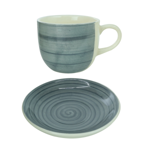 JOGO DE XÍCARAS COM PIRES DE CERÂMICA 8 PEÇAS 100ML - CA18071-CZ