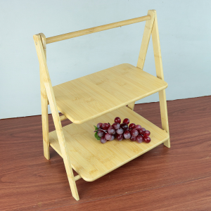 PETISQUEIRA 2 ANDARES DE BAMBU COM ALÇA E PÉS DE APOIO - CX152