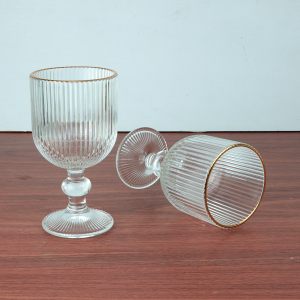 JOGO DE TAÇAS COM BORDA DOURADA 6 PEÇAS 270ML - CA16207