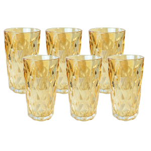 JOGO DE COPOS DE VIDRO ÂMBAR 6 PEÇAS 270ML - CA16228-AM