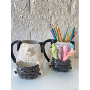 VASO DECORATIVO DE CERÂMICA COM ALÇA 300ML - BRDK10426