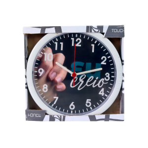 RELÓGIO DE PAREDE DE PLÁSTICO 25CM -  419BR-B