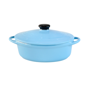 MINI PANELA DE CERÂMICA OVAL COM TAMPA 18,5X10,5X9CM - 210557-AZ