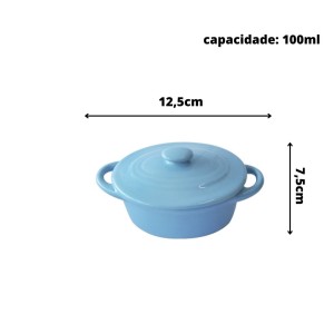 MINI PANELA OVAL DE CERÂMICA 5.5X8.5X12.5CM - 207156-AZ