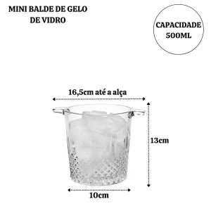 BALDE DE GELO DE VIDRO 500ML - BM853