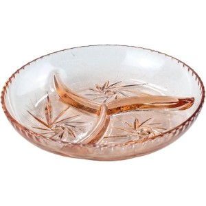 PETISQUEIRA DE VIDRO COM 3 DIVISORIAS GOLD ROSE 22 CM - PIN1191