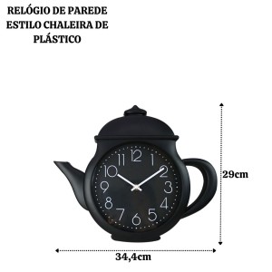 RELÓGIO DE PAREDE CHALEIRA DE PLÁSTICO 34,4X29X4,20CM - YGD9882-PT