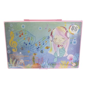 ESTOJO ESCOLAR 86 PECAS MENINA SEREIA COM FONE - MT86FONE