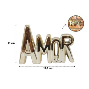 ENFEITE DE CERÂMICA COM A FRASE AMOR - 2616-DOU