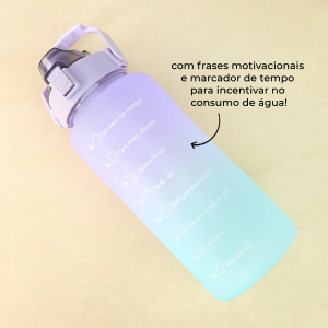 GARRAFA PLÁSTICA MOTIVACIONAL COM CANUDO 2 LITROS - F1901-LL