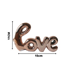 ENFEITE DE CERÂMICA COM A FRASE LOVE 10X15CM - GDR0207-GR