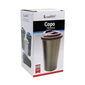 COPO TÉRMICO EM AÇO INOX COM TAMPA 450ML - HG85061-DOU