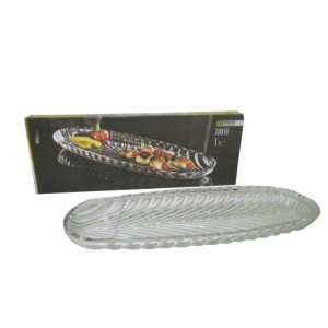 PETISQUEIRA RETANGULAR DE VIDRO 13 X 33 CM