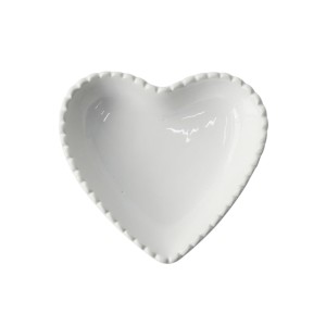 PETISQUEIRA OU PORTA JOIAS EM FORMATO DE CORAÇÃO EM PORCELANA 13CM - HD63373