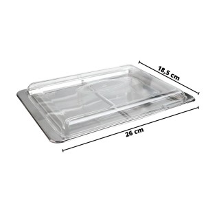 PORTA FRIOS DE INOX COM DIVISORIA E TAMPA TRANSPARENTE - 1110