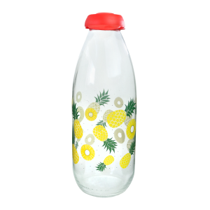 GARRAFA DE VIDRO DECORADA COM TAMPA 1 LITRO - VDA04068-B