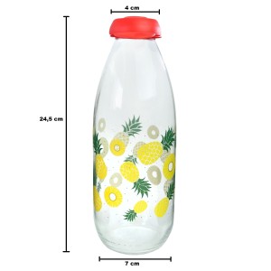 GARRAFA DE VIDRO DECORADA COM TAMPA 1 LITRO - VDA04068-B