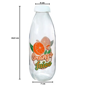 GARRAFA DE VIDRO DECORADA COM TAMPA 1 LITRO - VDA04068-D