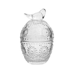 PORTA JÓIA PÁSSARO DE VIDRO COM TAMPA 9X16CM - DEE05001