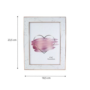 PORTA RETRATO DE PLÁSTICO 15X20CM COM BORDA GOLD ROSE - SXHZ5023-GR