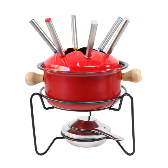 JOGO PARA FONDUE ESMALTADO COM 10 PEÇAS - CZD10001-VM