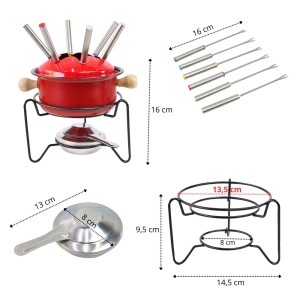 JOGO PARA FONDUE ESMALTADO COM 10 PEÇAS - CZD10001-VM