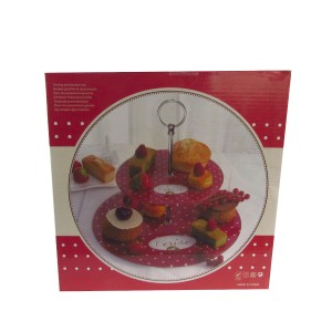 BANDEJA DE VIDRO 2 ANDARES PARA DOCES - MODELO A - 4142-A