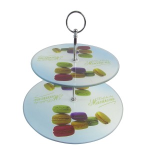 BANDEJA DE VIDRO 2 ANDARES PARA DOCES - MODELO B - 4142-B