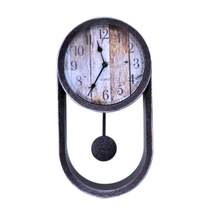 RELÓGIO DE PAREDE DE PLÁSTICO MODELO RETRO COM PÊNDULO ATIVO 38X20,3CM - FCL2498