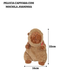 PELUCIA CAPIVARA COM MOCHILA DE JOANINHA NAS COSTAS - FE7518MR-A