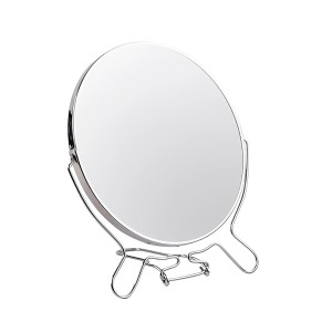 ESPELHO REDONDO DE MESA DE METAL DUPLA FACE - FA607
