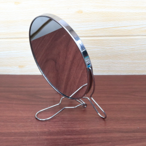 ESPELHO REDONDO DE MESA DE METAL DUPLA FACE - FA607