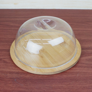 QUEIJEIRA DE BAMBU COM TAMPA DE PLÁSTICO 19CM - 6550