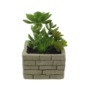 ENFEITE VASO DE PORCELANA COM PLANTA PERMAMENTE - MODELO 2 - 96074-2