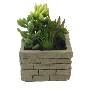 ENFEITE VASO DE PORCELANA COM PLANTA PERMAMENTE - MODELO 3 - 96074-3