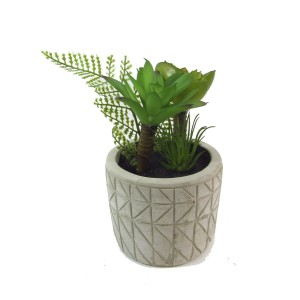ENFEITE VASO DE PORCELANA COM PLANTA PERMAMENTE 8X8X15 CM - MODELO 3 - 96025-3
