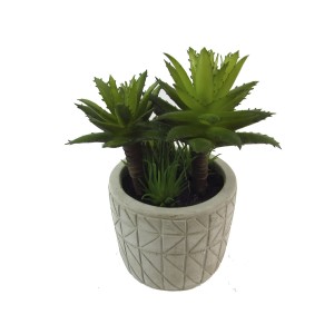 ENFEITE VASO DE PORCELANA COM PLANTA PERMAMENTE 8X8X15 CM - MODELO 4 - 96025-4