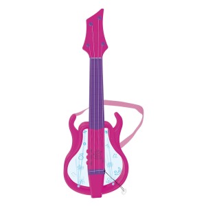 GUITARRA MUSICAL STARS COM LUZES  02 MODOS ROSA COM INMETRO - DMT5382-RS