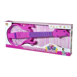 GUITARRA MUSICAL STARS COM LUZES  02 MODOS ROSA COM INMETRO - DMT5382-RS