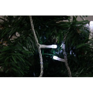 CORDÃO 100 LED BRANCO FIXO FIO TRANSPARENTE TOM MMF EXTERNO127V - 19091