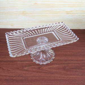 TRAVESSA RETANGULAR CRISTAL DE CHUMBO COM PÉ GENEVA - 25846
