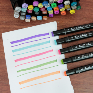 JOGO DE CANETINHAS COM PONTAS POROSAS DIVERSAS CORES 48 UNIDADES - 48