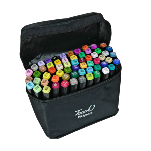 JOGO DE CANETINHAS COM PONTAS POROSAS DIVERSAS CORES 60 UNIDADES - 60