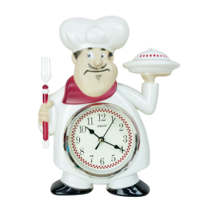 RELÓGIO DE PAREDE CONTINUO COZINHEIRO CHEF DE PLÁSTICO - ZJ15423Y-BR