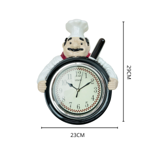RELÓGIO DE PAREDE CONTINUO COZINHEIRO CHEF DE PLÁSTICO - ZJ15423Y-PT