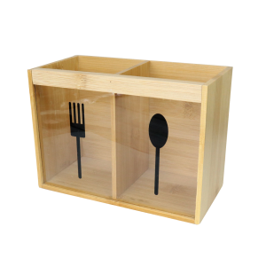 PORTA TALHERES DE BAMBU E ACRÍLICO - CX171