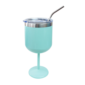 TAÇA INOX COM TAMPA DE PLÁSTICO E CANUDO DE INOX 550ML - GDR1462-TI